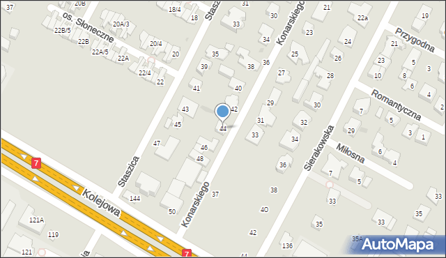 Łomianki, Konarskiego Stanisława, 44, mapa Łomianki