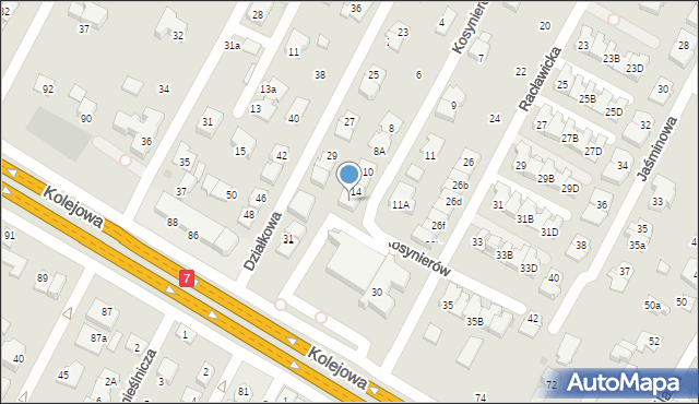 Łomianki, Kosynierów, 16, mapa Łomianki