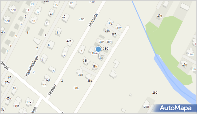 Łomianki Dolne, Kościelna Droga, 38k, mapa Łomianki Dolne