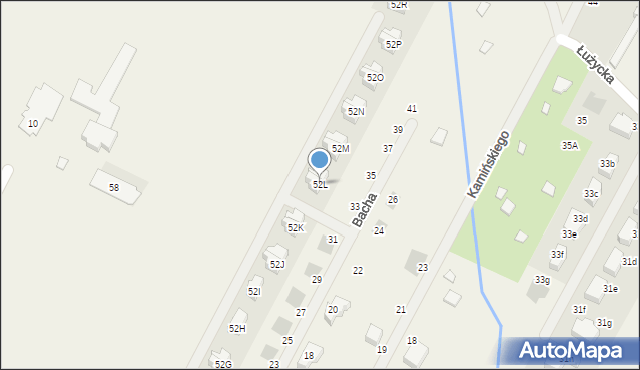 Łomianki Dolne, Kościelna Droga, 52L, mapa Łomianki Dolne