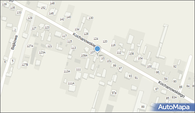 Łomna, Kochanowskiego Jana, 105, mapa Łomna