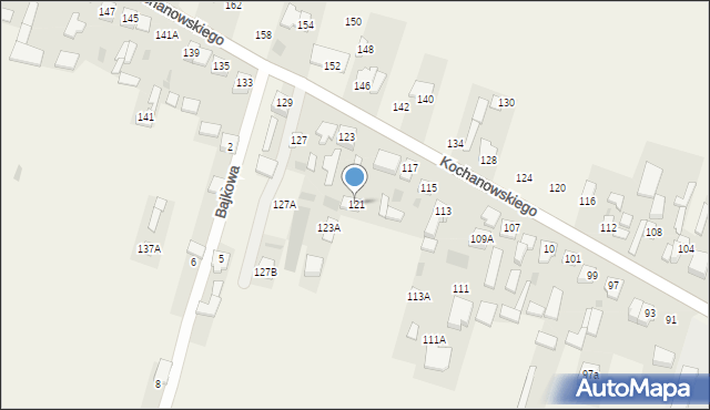 Łomna, Kochanowskiego Jana, 121, mapa Łomna
