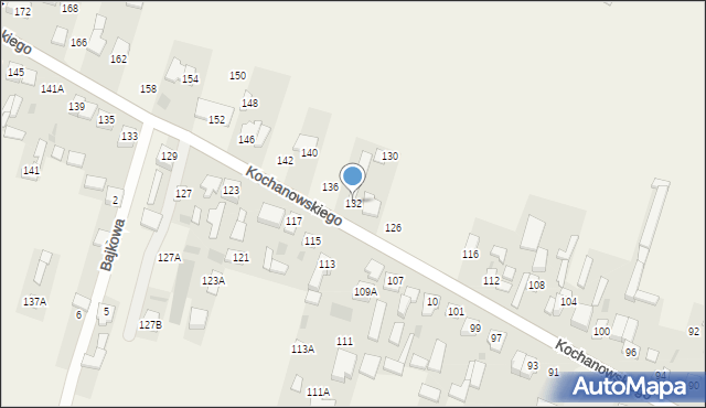 Łomna, Kochanowskiego Jana, 132, mapa Łomna