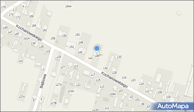 Łomna, Kochanowskiego Jana, 140, mapa Łomna