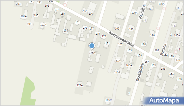 Łomna, Kochanowskiego Jana, 175A, mapa Łomna