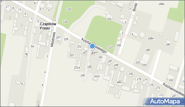 Łomna, Kochanowskiego Jana, 193, mapa Łomna