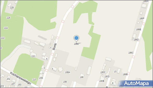 Łomna, Kochanowskiego Jana, 198b, mapa Łomna