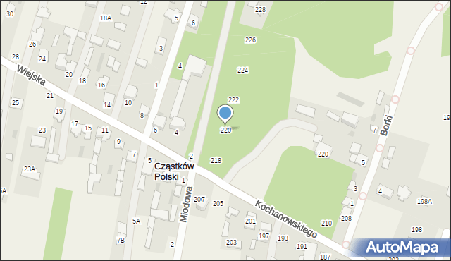 Łomna, Kochanowskiego Jana, 220, mapa Łomna