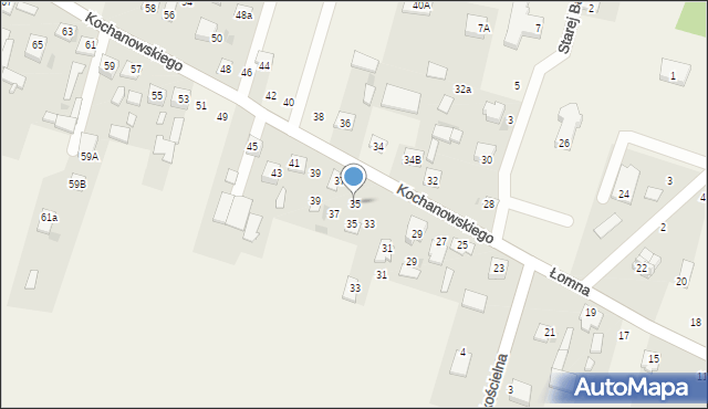 Łomna, Kochanowskiego Jana, 35, mapa Łomna