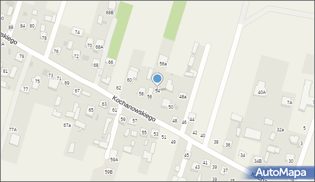 Łomna, Kochanowskiego Jana, 54, mapa Łomna