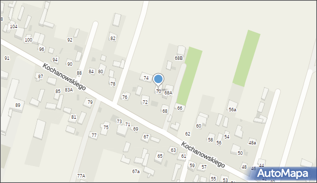 Łomna, Kochanowskiego Jana, 70, mapa Łomna