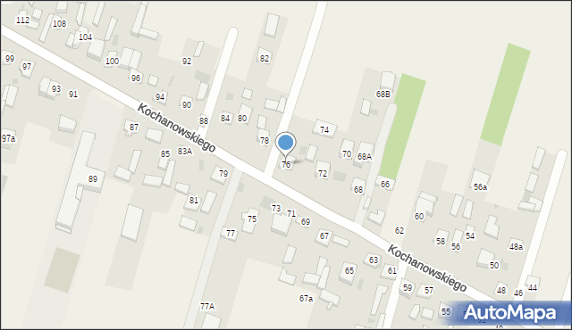 Łomna, Kochanowskiego Jana, 76, mapa Łomna