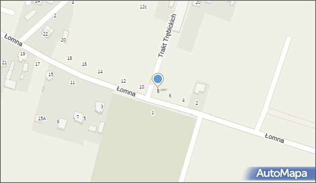 Łomna, Kochanowskiego Jana, 8, mapa Łomna