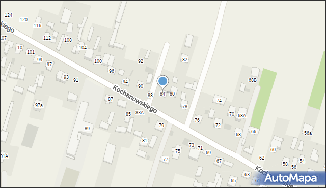 Łomna, Kochanowskiego Jana, 84, mapa Łomna