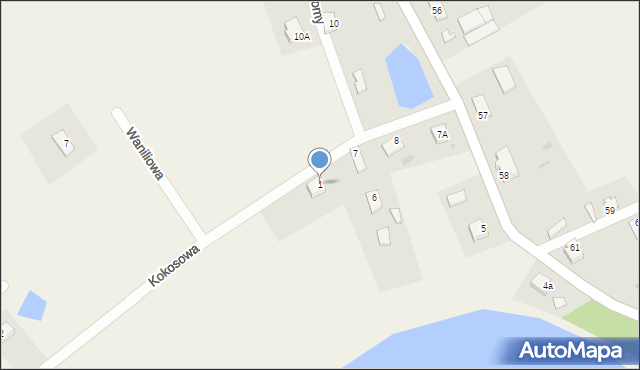 Łomy, Kokosowa, 1, mapa Łomy