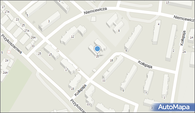 Łomża, Kołłątaja Hugo, 10, mapa Łomży