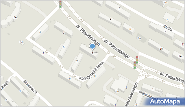 Łomża, Konstytucji 3 Maja, 9, mapa Łomży