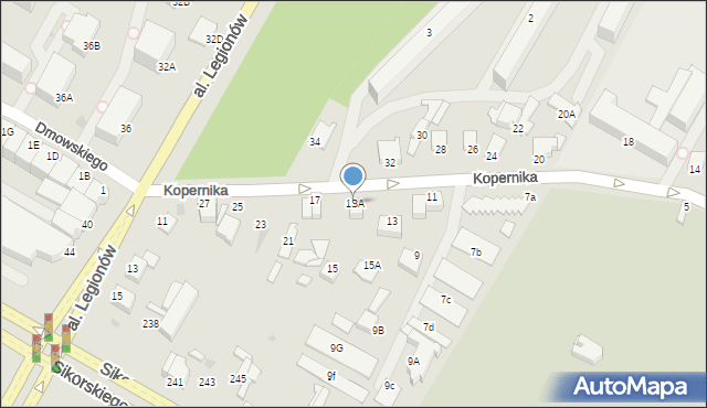 Łomża, Kopernika Mikołaja, 13A, mapa Łomży