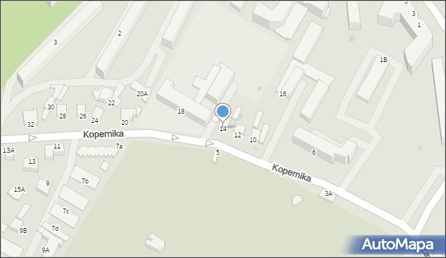 Łomża, Kopernika Mikołaja, 14, mapa Łomży