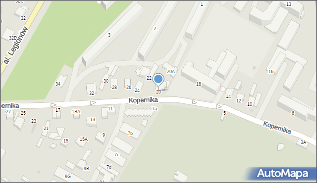 Łomża, Kopernika Mikołaja, 20, mapa Łomży