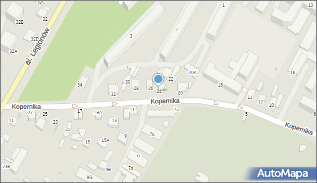 Łomża, Kopernika Mikołaja, 24, mapa Łomży