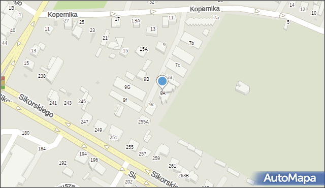 Łomża, Kopernika Mikołaja, 9A, mapa Łomży