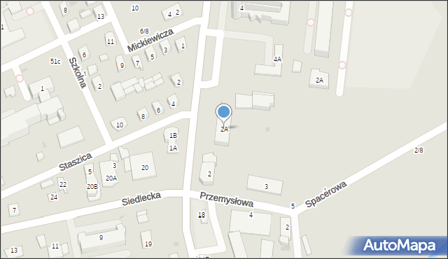 Łosice, Kolejowa, 2A, mapa Łosice