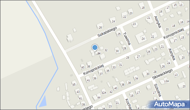 Łosice, Konopnickiej Marii, 36, mapa Łosice