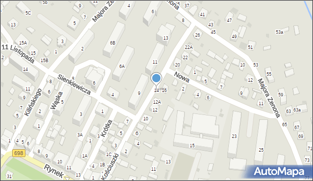 Łosice, Kościuszki Tadeusza, gen., 14, mapa Łosice