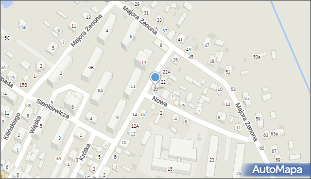 Łosice, Kościuszki Tadeusza, gen., 20, mapa Łosice