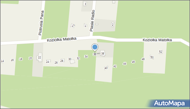 Łosie, Koziołka Matołka, 36, mapa Łosie