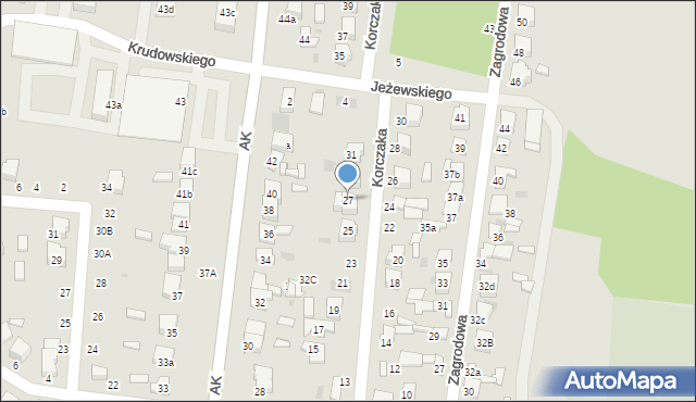 Łowicz, Korczaka Janusza, 27, mapa Łowicza