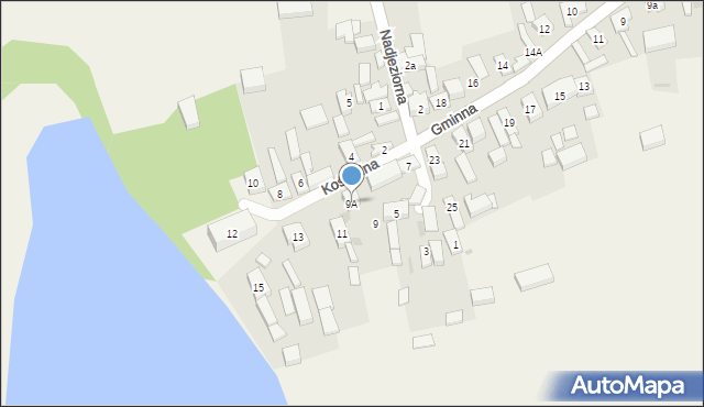 Łowyń, Kościelna, 9A, mapa Łowyń