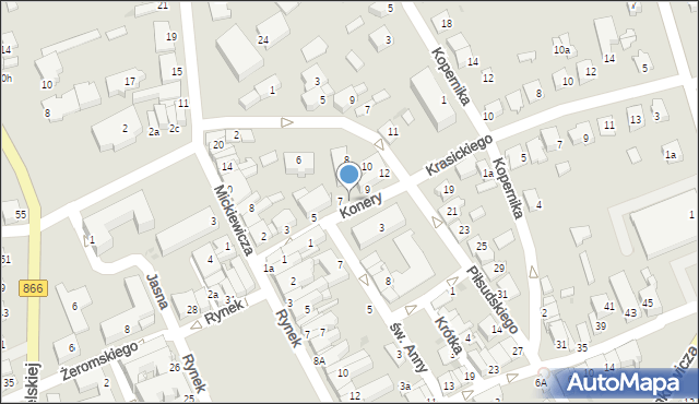 Lubaczów, Konery Stanisława, 2, mapa Lubaczów