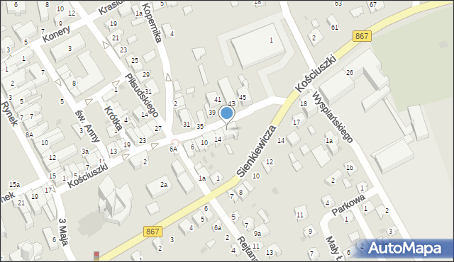 Lubaczów, Kościuszki Tadeusza, gen., 16, mapa Lubaczów