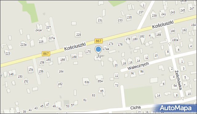 Lubaczów, Kościuszki Tadeusza, gen., 172, mapa Lubaczów