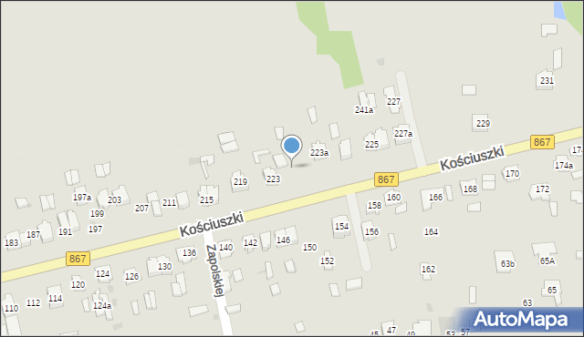 Lubaczów, Kościuszki Tadeusza, gen., 223b, mapa Lubaczów