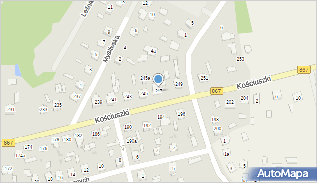 Lubaczów, Kościuszki Tadeusza, gen., 247, mapa Lubaczów