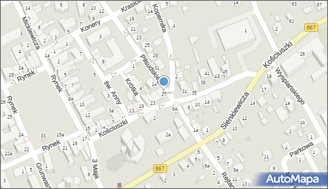 Lubaczów, Kościuszki Tadeusza, gen., 27, mapa Lubaczów