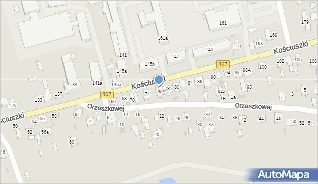 Lubaczów, Kościuszki Tadeusza, gen., 76, mapa Lubaczów