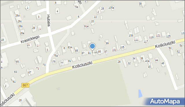 Lubaczów, Kościuszki Tadeusza, gen., 93, mapa Lubaczów