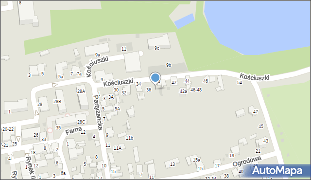 Lubartów, Kościuszki Tadeusza, gen., 36A, mapa Lubartów