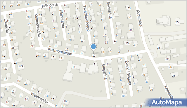 Lubartów, Kosmonautów, 10a, mapa Lubartów