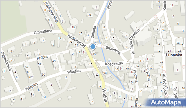 Lubawka, Kościuszki Tadeusza, gen., 13A, mapa Lubawka