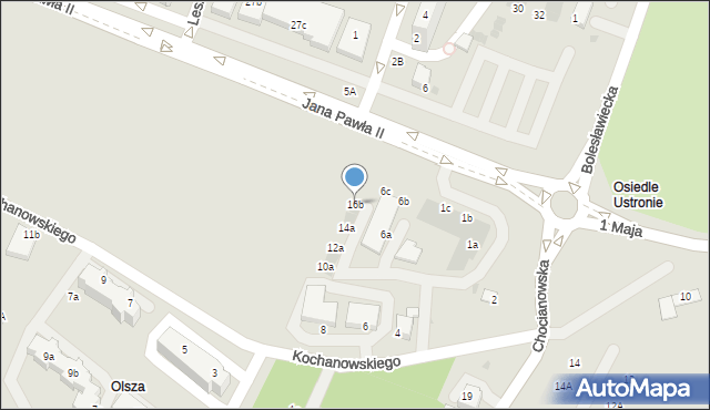 Lubin, Kochanowskiego Jana, 16b, mapa Lubin