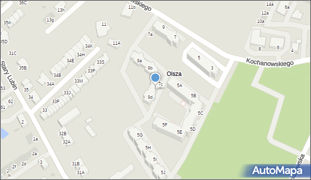 Lubin, Kochanowskiego Jana, 7d, mapa Lubin