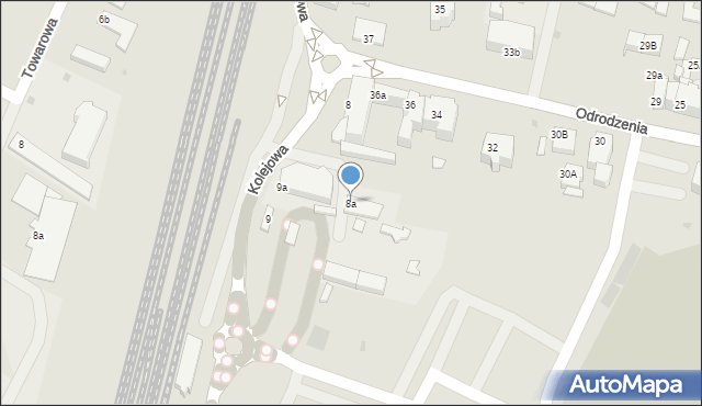 Lubin, Kolejowa, 8a, mapa Lubin