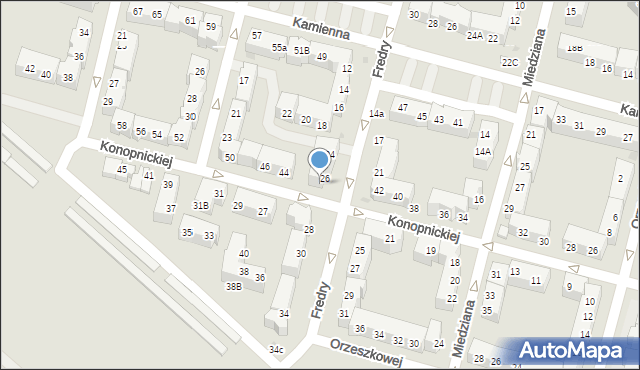 Lubin, Konopnickiej Marii, 44a, mapa Lubin