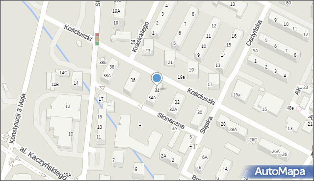 Lubin, Kościuszki Tadeusza, gen., 34, mapa Lubin