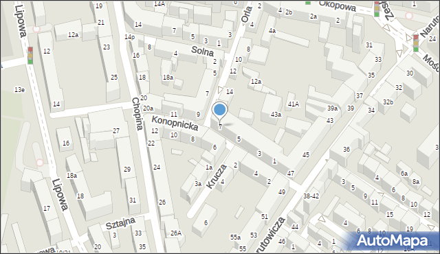 Lublin, Konopnicka, 7, mapa Lublina